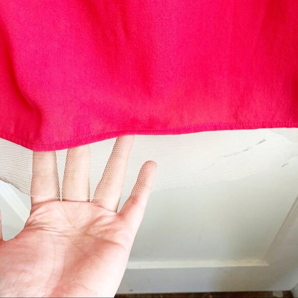 BCBGMAXAZRIA Runway Cardine Drape Chiffon V-Neck Dress Style Red Size Small S - Picture 8 of 14